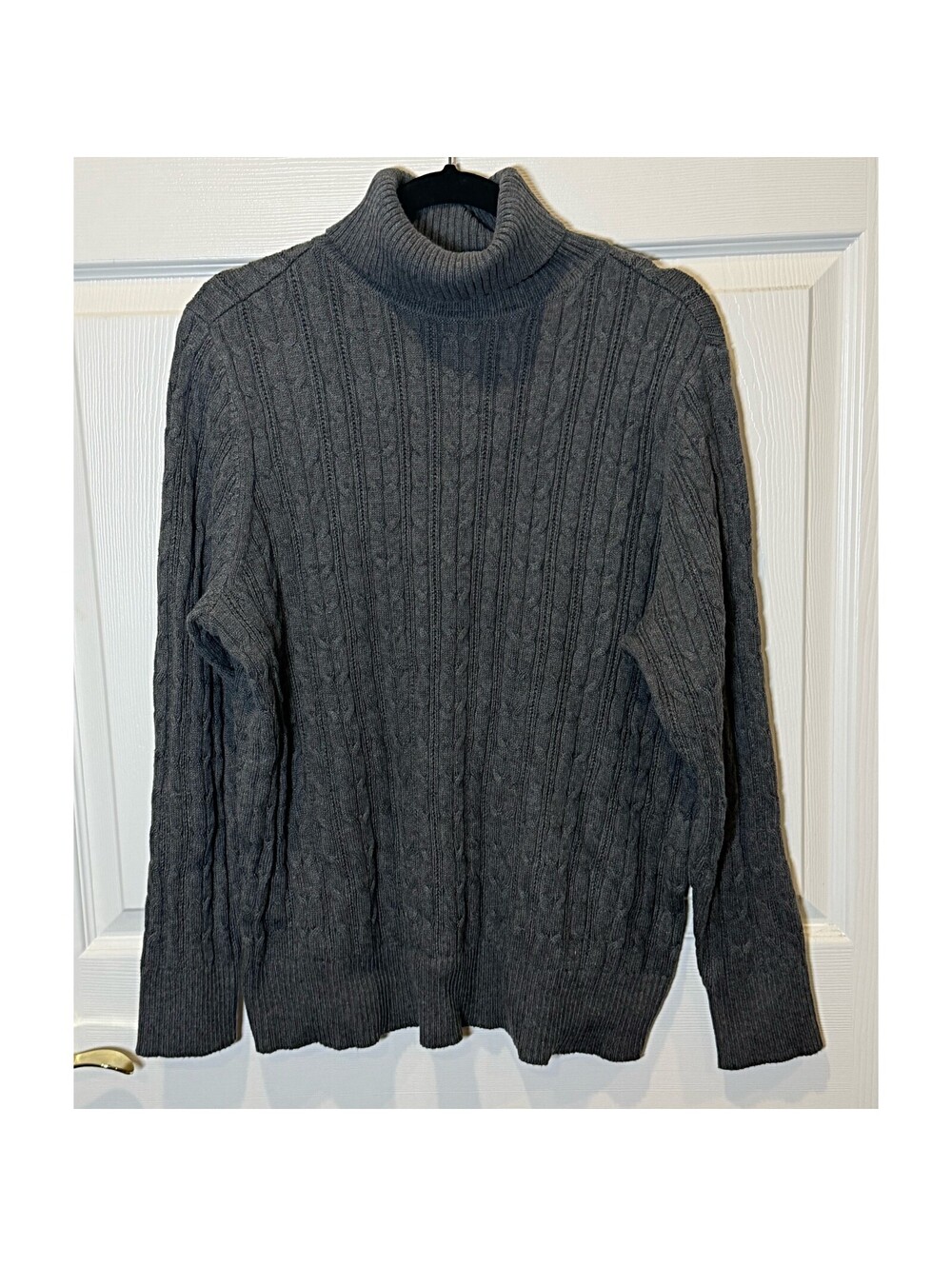 Cable knit turtleneck sweater
